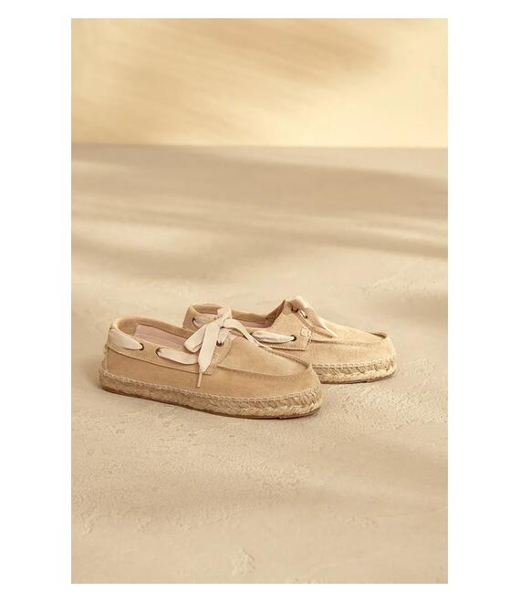 Μοκασίνια σουέτ Manebi Hamptons Boat-Shoes Espadrilles χρώμα: μπεζ, K 1.1 KW
