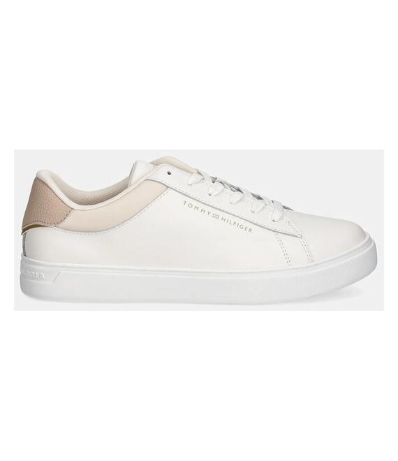 Δερμάτινα αθλητικά παπούτσια Tommy Hilfiger ESSENTIAL COURT SNEAKER χρώμα: μπεζ, FW0FW08320