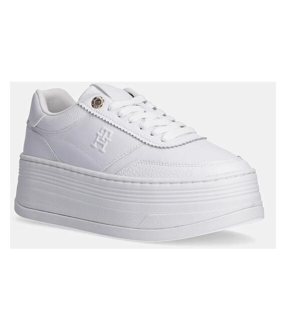 Αθλητικά Tommy Hilfiger PLATFORM LUX COURT SNEAKER χρώμα: άσπρο, FW0FW08379