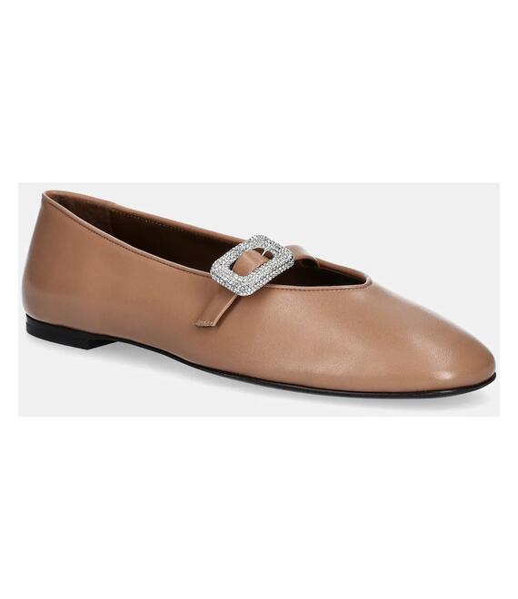 Δερμάτινες μπαλαρίνες Giuseppe Zanotti Amanda χρώμα: μπεζ, E560012.002