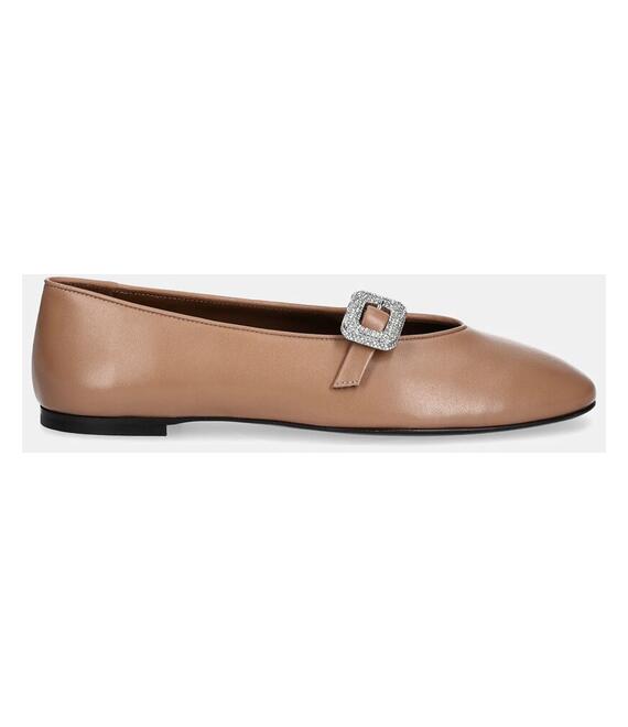 Δερμάτινες μπαλαρίνες Giuseppe Zanotti Amanda χρώμα: μπεζ, E560012.002