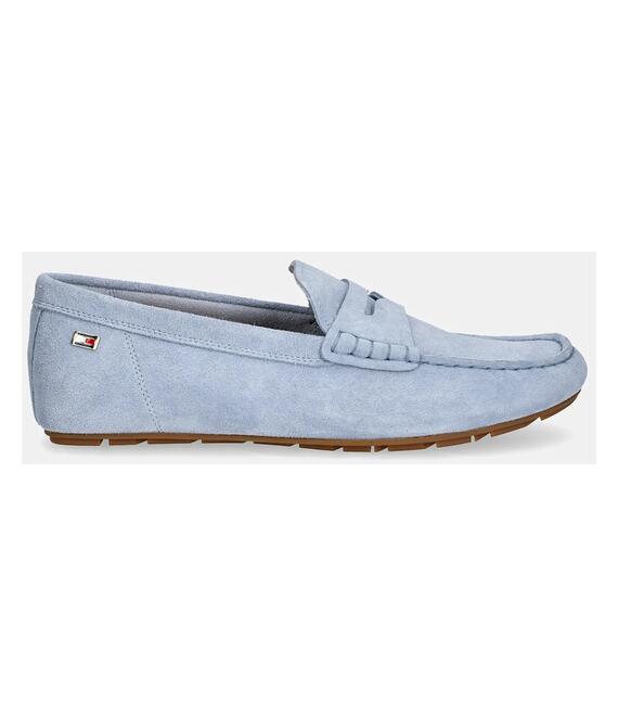 Μοκασίνια σουέτ Tommy Hilfiger FLAG SOFT SUEDE DRIVER LOAFER χρώμα: μπλε, FW0FW08558