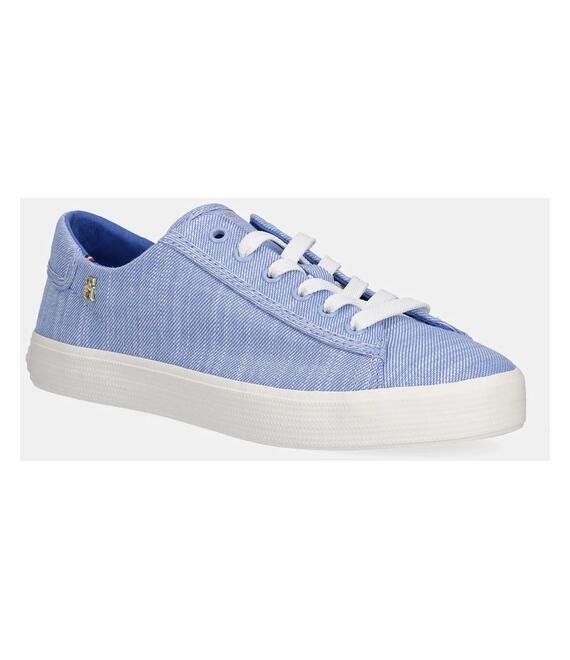 Πάνινα παπούτσια Tommy Hilfiger VULC SNEAKER CHAMBREY χρώμα: μπλε, FW0FW08561
