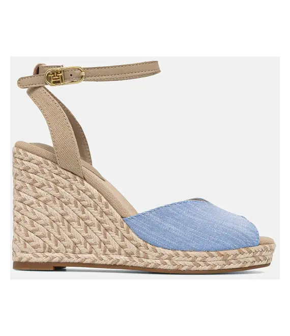 Σανδάλια Tommy Hilfiger CHAMBRAY HIGH WEDGE ESPADRILLE χρώμα: μπλε, FW0FW08588