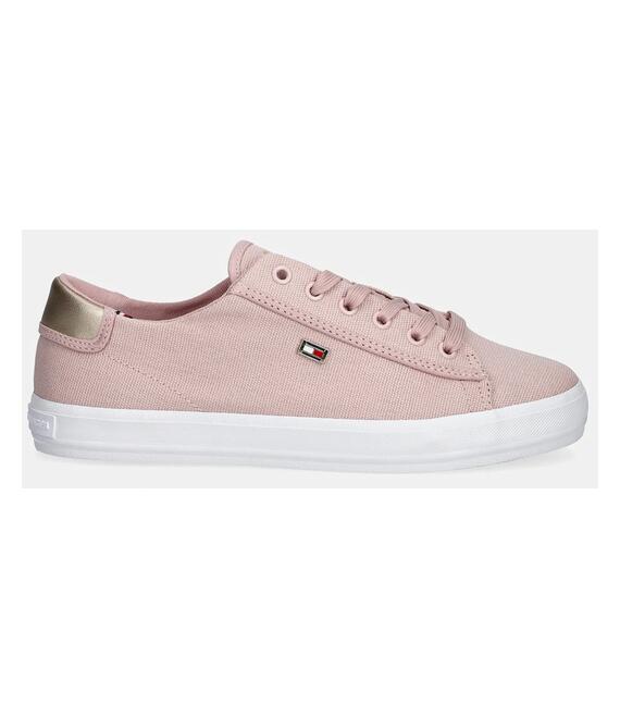 Πάνινα παπούτσια Tommy Hilfiger VULC CANVAS LACE UP SNEAKER χρώμα: ροζ, FW0FW08647