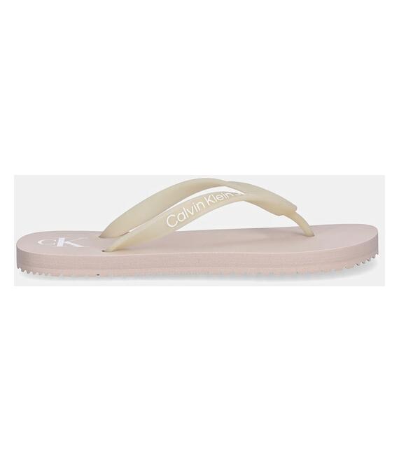 Σαγιονάρες Calvin Klein Jeans BEACH SANDAL TRANSPARENT TPU χρώμα: μπεζ, YW0YW01829