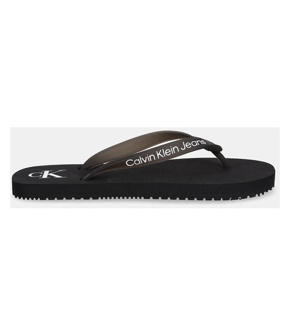 Σαγιονάρες Calvin Klein Jeans BEACH SANDAL TRANSPARENT TPU χρώμα: μαύρο, YW0YW01829