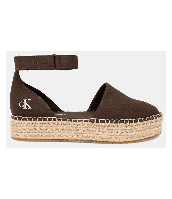 Εσπαντρίγιες Calvin Klein Jeans FLATFORM ESPADRILLE SLING MG χρώμα: καφέ, YW0YW01735