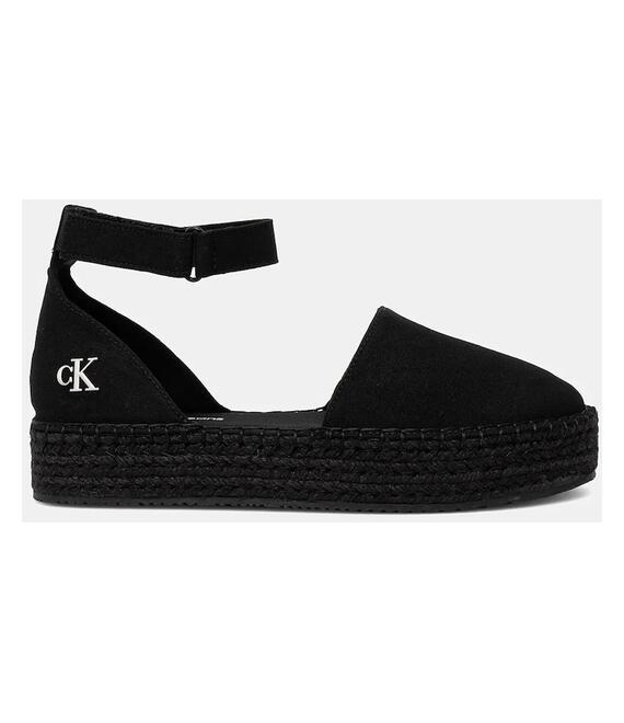 Εσπαντρίγιες Calvin Klein Jeans FLATFORM ESPADRILLE SLING MG χρώμα: μαύρο, YW0YW01735