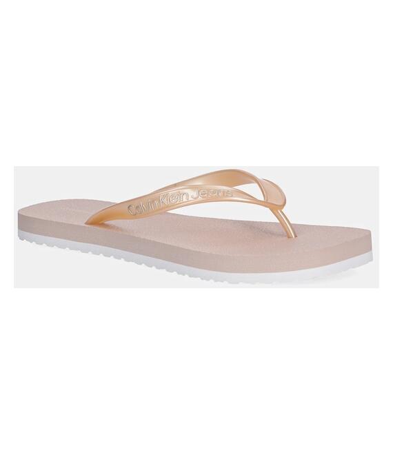 Σαγιονάρες Calvin Klein Jeans THONG+ TPU METALLIC χρώμα: ροζ, YW0YW01720
