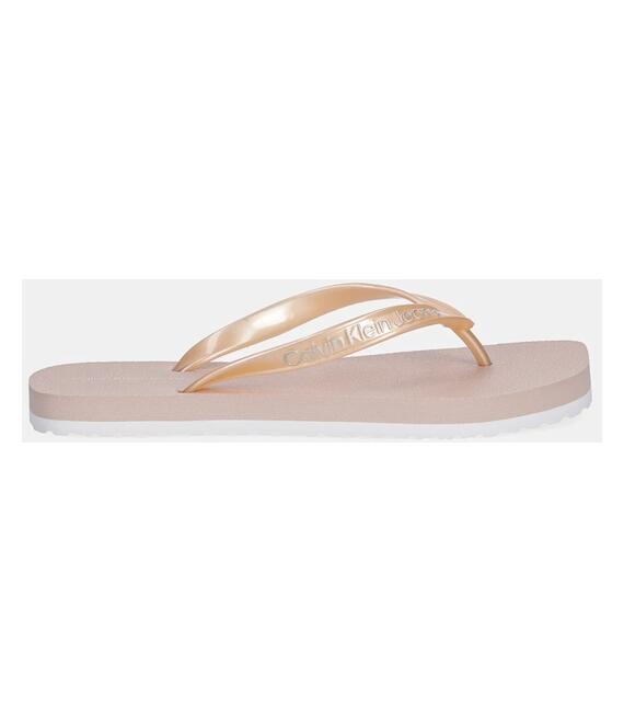 Σαγιονάρες Calvin Klein Jeans THONG+ TPU METALLIC χρώμα: ροζ, YW0YW01720