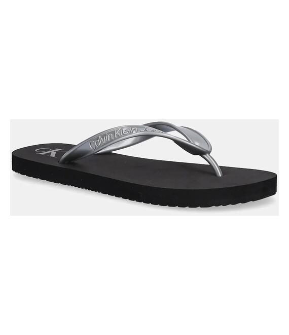 Σαγιονάρες Calvin Klein Jeans BEACH SANDAL MONOLOGO TPU χρώμα: ασημί, YW0YW01719