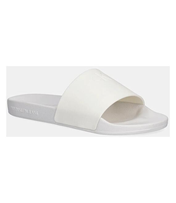 Παντόφλες Calvin Klein Jeans SLIDE MONOGRAM TPU χρώμα: άσπρο, YW0YW01715