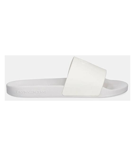 Παντόφλες Calvin Klein Jeans SLIDE MONOGRAM TPU χρώμα: άσπρο, YW0YW01715
