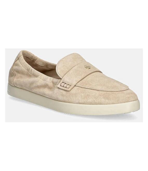 Μοκασίνια σουέτ Tory Burch Ballet Sport Loafer χρώμα: μπεζ, 158073-250