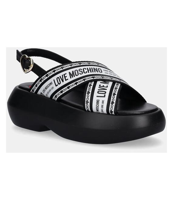 Σανδάλια Love Moschino χρώμα: μαύρο, JA16207I0MIX200A