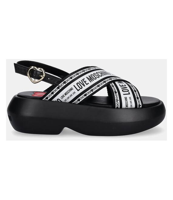 Σανδάλια Love Moschino χρώμα: μαύρο, JA16207I0MIX200A