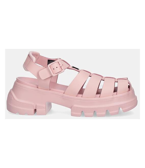 Δερμάτινα σανδάλια Tommy Jeans FISHERMAN SANDAL χρώμα: ροζ, EN0EN02751
