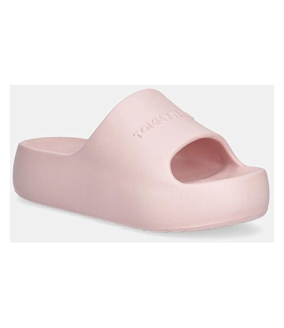 Παντόφλες Tommy Jeans CHUNKY POOL SLIDE ESS χρώμα: ροζ, EN0EN02879