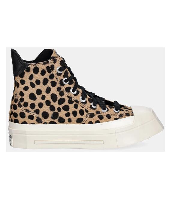 Δερμάτινα ελαφριά παπούτσια Converse Chuck 70 De Luxe Heel Squared χρώμα: μπεζ, A12814C