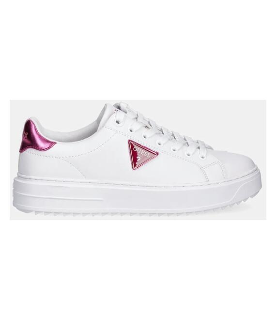 Δερμάτινα αθλητικά παπούτσια Guess DENESA12 χρώμα: άσπρο, FLJD12 LEA12