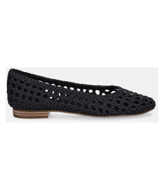 Μπαλαρίνες Toms BLACK WOVEN BASKET χρώμα: μαύρο, 10022017