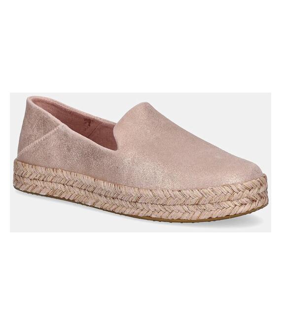 Εσπαντρίγιες Toms PALE ROSE METALLIC SUEDE χρώμα: ροζ, 10021868