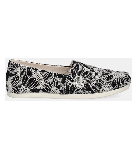 Πάνινα παπούτσια Toms OVERSIZED FLORAL EYELET χρώμα: μαύρο, 10021888