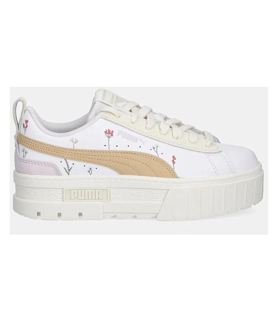Δερμάτινα αθλητικά παπούτσια Puma Mayze Secret Garden Wns χρώμα: άσπρο, 401262