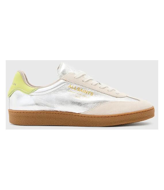 Δερμάτινα αθλητικά παπούτσια AllSaints Thelma Metallic Sneaker χρώμα: ασημί, W072FB