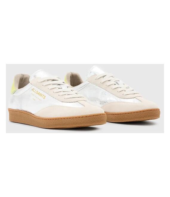 Δερμάτινα αθλητικά παπούτσια AllSaints Thelma Metallic Sneaker χρώμα: ασημί, W072FB