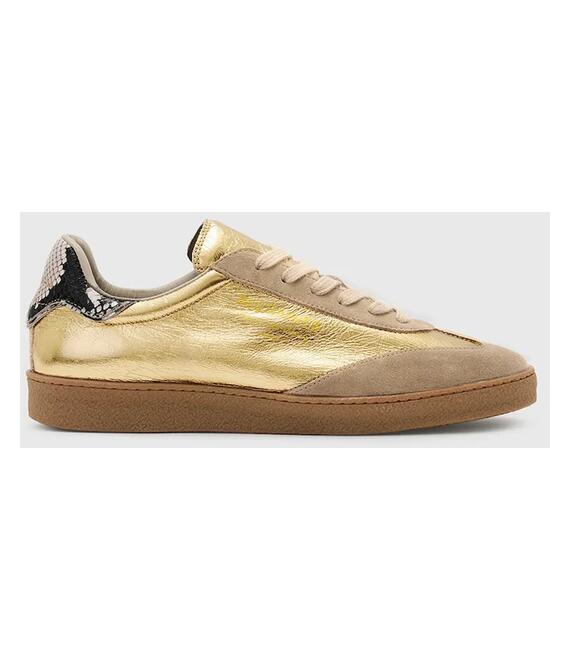 Δερμάτινα αθλητικά παπούτσια AllSaints Thelma Metallic Sneaker χρώμα: χρυσαφί, W072FB