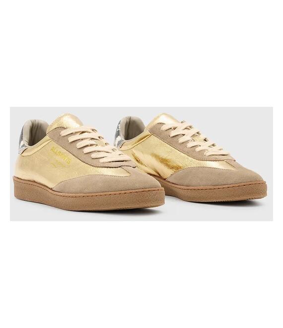 Δερμάτινα αθλητικά παπούτσια AllSaints Thelma Metallic Sneaker χρώμα: χρυσαφί, W072FB