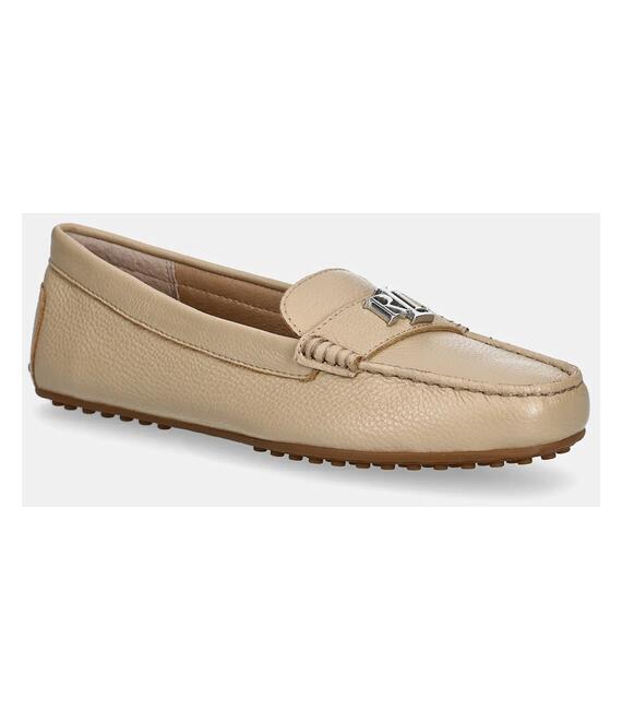 Δερμάτινα μοκασίνια Lauren Ralph Lauren Barnsbury χρώμα: μπεζ, 802942768011