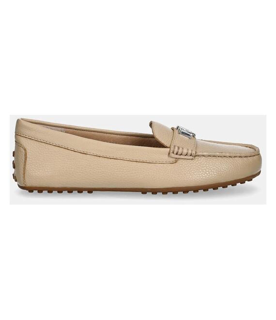 Δερμάτινα μοκασίνια Lauren Ralph Lauren Barnsbury χρώμα: μπεζ, 802942768011