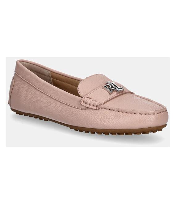 Δερμάτινα μοκασίνια Lauren Ralph Lauren Barnsbury χρώμα: ροζ, 802942768013