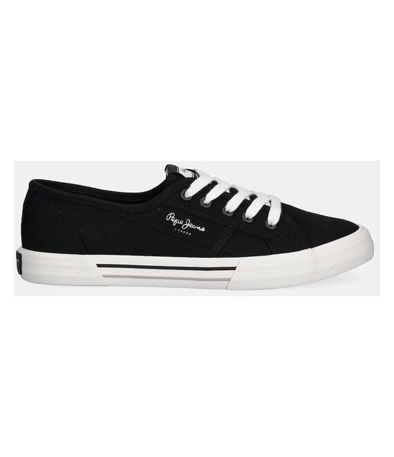 Πάνινα παπούτσια Pepe Jeans BRADY BASIC W χρώμα: μαύρο, PLS31287