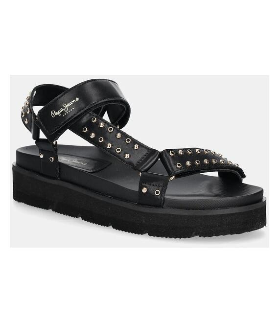 Σανδάλια Pepe Jeans POLA METAL χρώμα: μαύρο, PLS90678