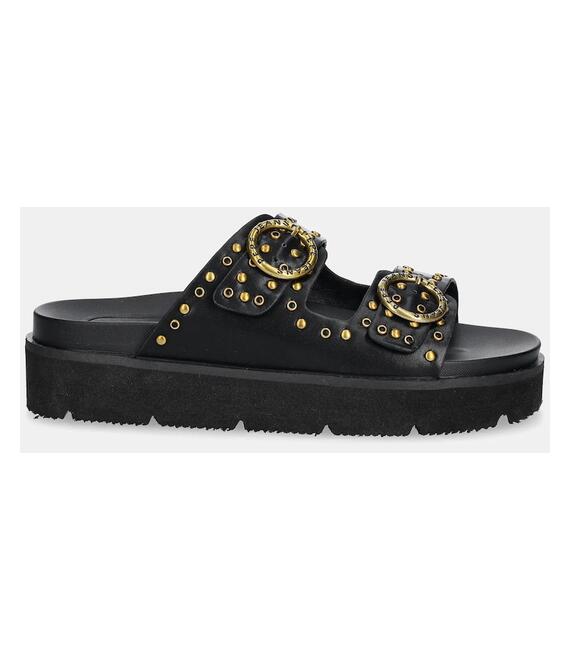 Παντόφλες Pepe Jeans POLA BUCKLE χρώμα: μαύρο, PLS90679