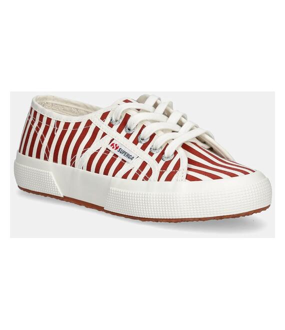 Πάνινα παπούτσια Superga STRIPES PRINT χρώμα: κόκκινο, S8148TW