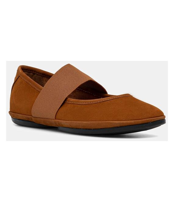 Μπαλαρίνες σουέτ Camper Right Nina χρώμα: καφέ, 21595-244