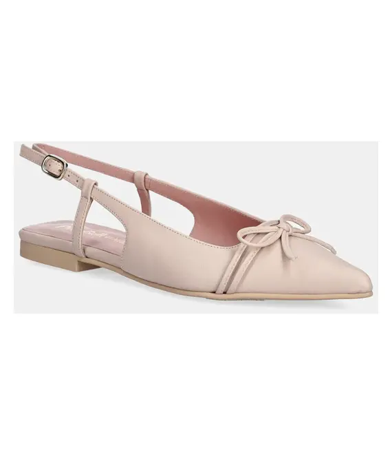 Δερμάτινες μπαλαρίνες Pretty Ballerinas Yvette χρώμα: μπεζ, 52144_B