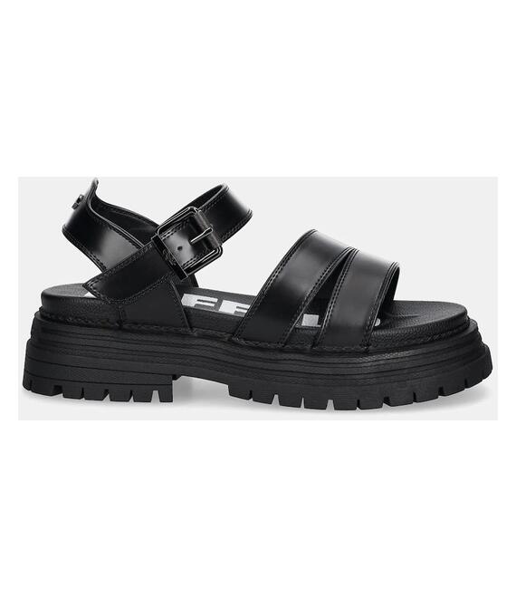Σανδάλια Buffalo Lennox Ts Sandal χρώμα: μαύρο, 1602274-BLK