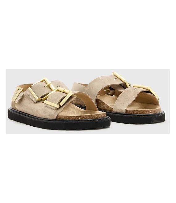 Σανδάλια σουέτ AllSaints Isla Sandal χρώμα: μπεζ, W045FC