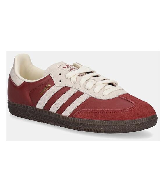 Δερμάτινα αθλητικά παπούτσια adidas Originals Samba OG χρώμα: μπορντό, JI3216