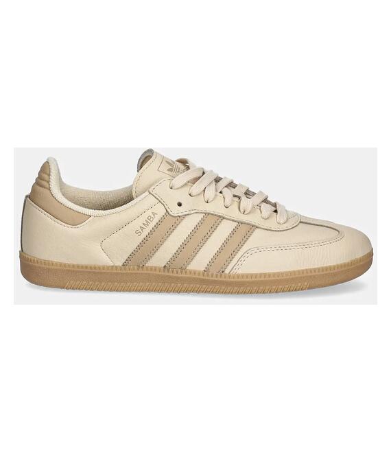 Δερμάτινα αθλητικά παπούτσια adidas Originals Samba OG χρώμα: μπεζ, JI3208