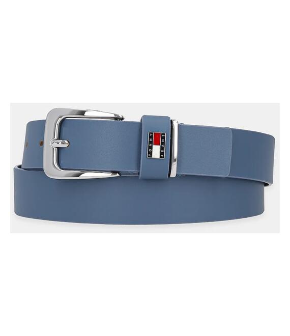 Δερμάτινη ζώνη Tommy Jeans χρώμα: τιρκουάζ, AW0AW16999