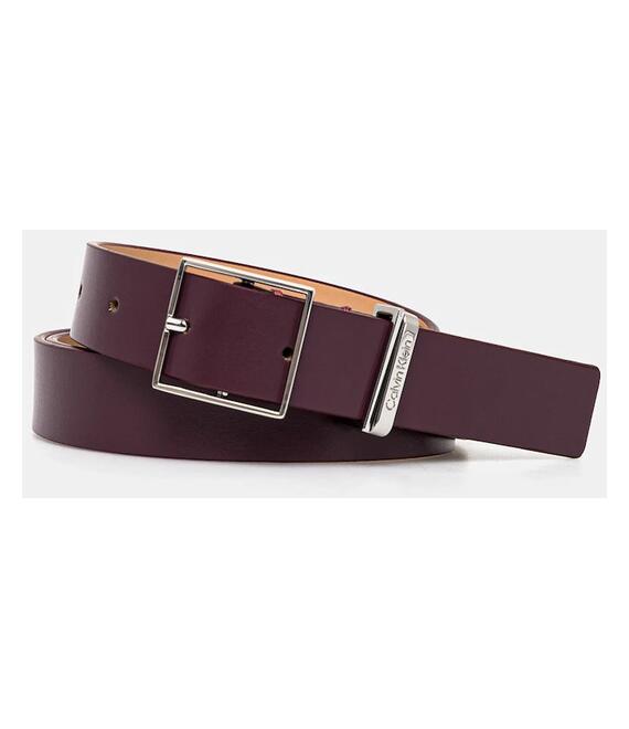Δερμάτινη ζώνη Calvin Klein χρώμα: μοβ, K60K612866