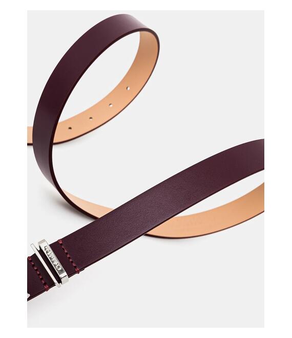 Δερμάτινη ζώνη Calvin Klein χρώμα: μοβ, K60K612866