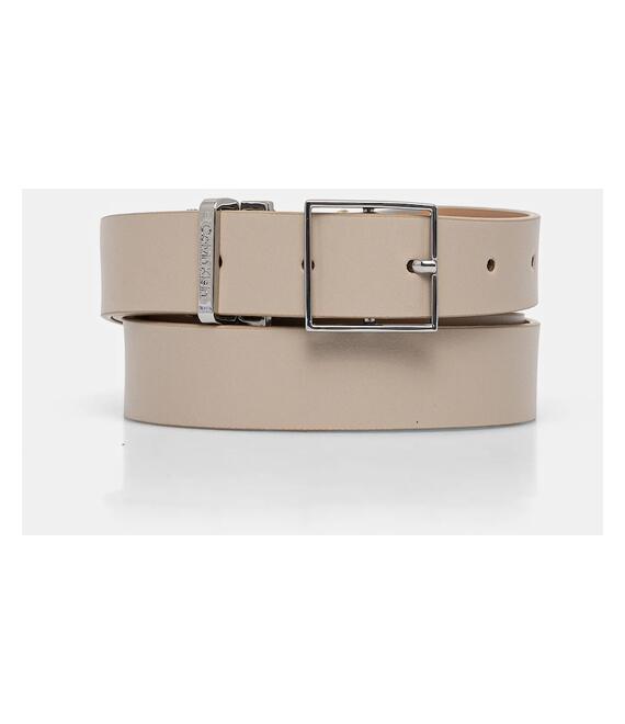 Δερμάτινη ζώνη Calvin Klein χρώμα: μπεζ, K60K612866